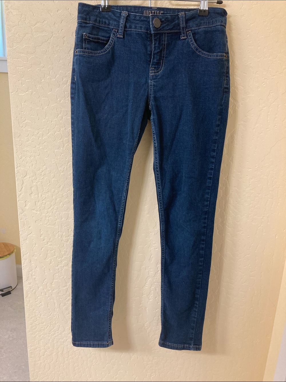 Justice Girls Dark Blue Mid Rise Stretch Super Skinny Jeans